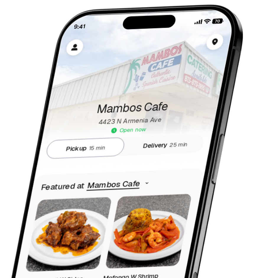 Mambos Cafe app preview