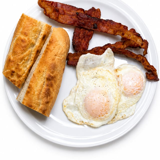 2 Eggs with Meat & Cuban Toast Platter.