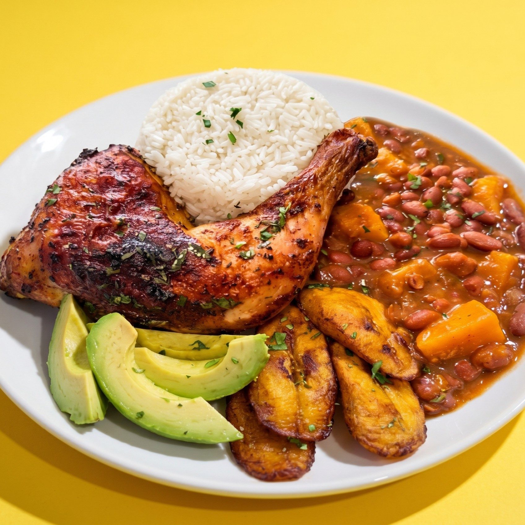 Baked Chicken Leg Quarter with 2 Sides.